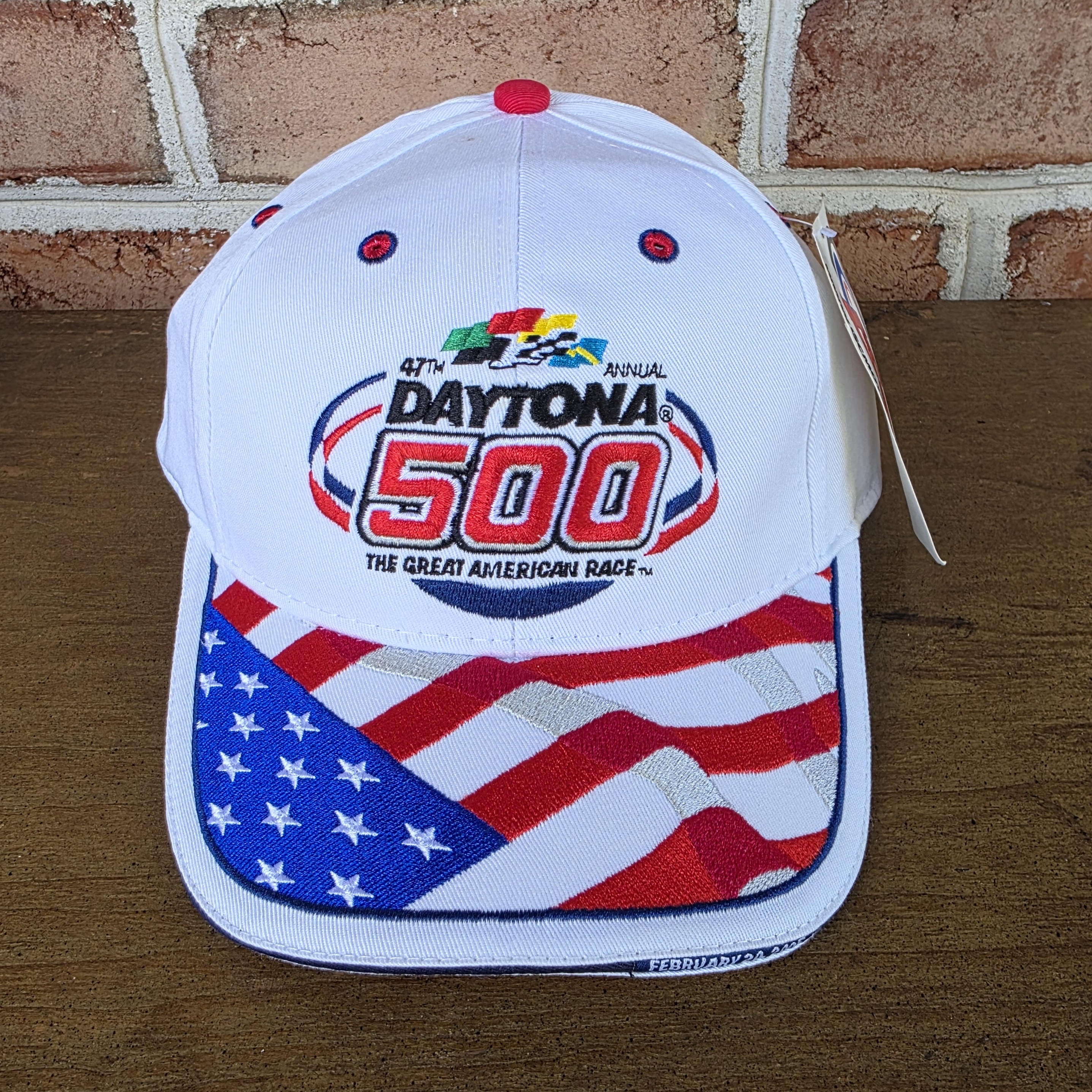 Daytona 500 White And Red Cap